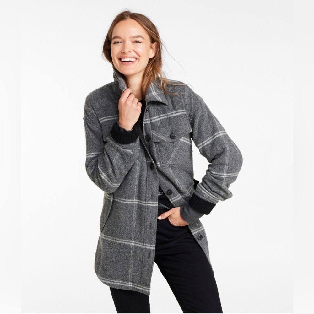 NWT l.l. Bean ll bean signature wool blend long shacket sz XL extra large
